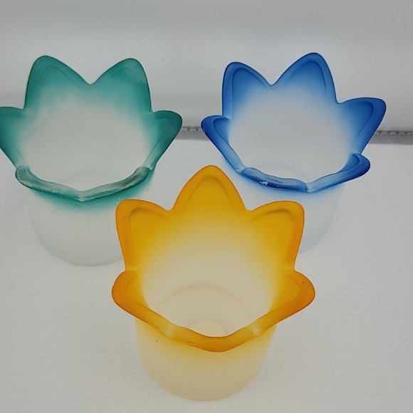 Set of 3 PartyLite Jewel Candle Holders P7161 jar tealight holders retired 2.5" - Picture 3 of 13